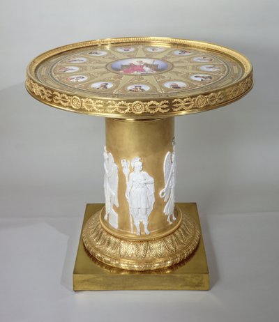 Austerlitz-bordet, inlagt med Sevres-plaketter till minne av Napoleons seger i Austerlitz, 1808-10 (guld och porslin) (se även 150427) av French School