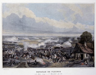 Slaget vid Fleurus 1794 - i "" Battles Napoleonic", sent 1800-tal av French School