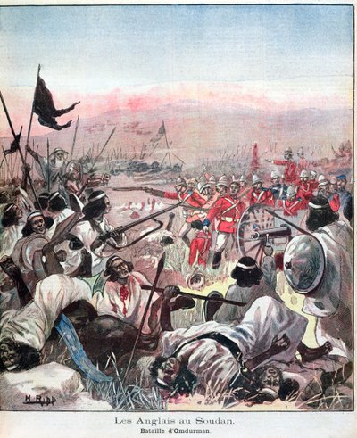 Slaget vid Omdurman, omslag till Lectures Pour Le Dimanche, september 1898 av French School