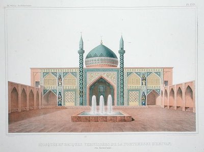 Blå moskén, Jerevan, Armenien (färg litho) av French School