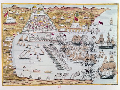De anglo-holländska flottornas bombardement av Alger den 27 augusti 1816 av French School