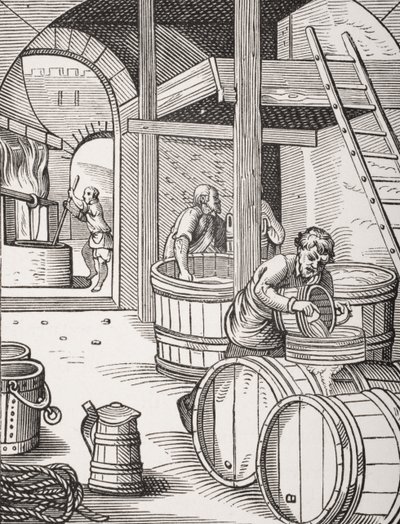 Bryggaren, efter en illustration från 1500-talet ritad och graverad av Jost Amman (1539-91) från 