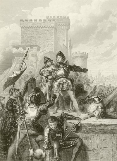 Chevalier Bayard skadades vid belägringen av Brescia 1512 av French School