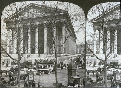 Kyrkan La Madeleine, Paris, stereoskopisk vy, c.1860-70 av French School