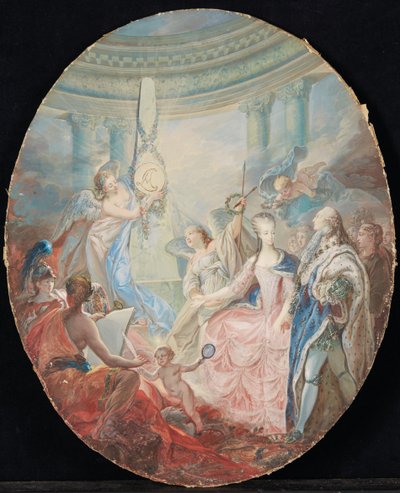 Ludvig XVI:s kröning åtföljd av Marie-Antoinette, efter 1774 av French School