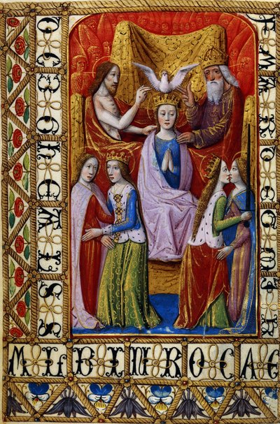 Jungfruns kröning av den heliga treenigheten, c.1500 av French School