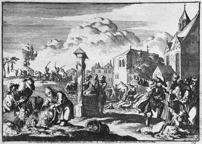 President Marsauts grymhet i Niort mot protestanterna, 1684 av French School