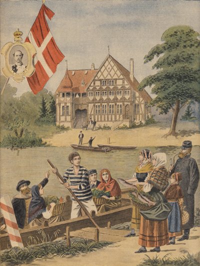 Den danska paviljongen vid världsutställningen 1900, Paris, illustration från Le Petit Journal, 19 augusti 1900 av French School