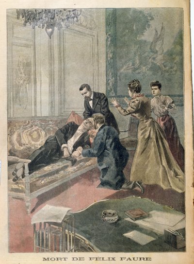 Felix Faures död (1841-99) från Le Petit Journal, 26 februari 1899 av French School