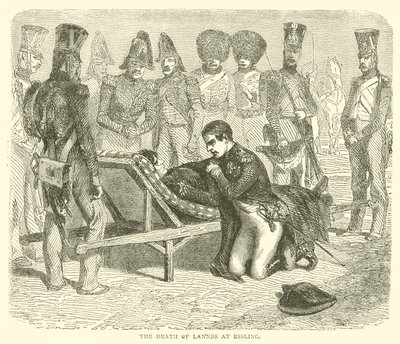 Lannes död i Essling (gravyr) av French School
