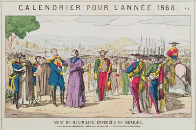 Maximilians död, kejsaren av Mexiko, 19 juni 1867 av French School