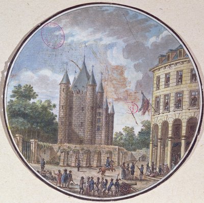 Templets donjon, Paris (färggravyr) av French School