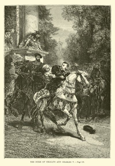 Hertigen av Orleans och Charles V av French School