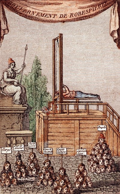 Avrättningen av Robespierre, den 28 juli 1794 av French School