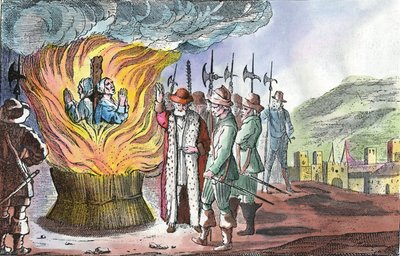 Avrättningen av valdensiska kvinnor under påsken i Piemonte 1655 av French School