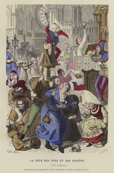 Dårarnas och diakonernas högtid, 1300-talet av French School