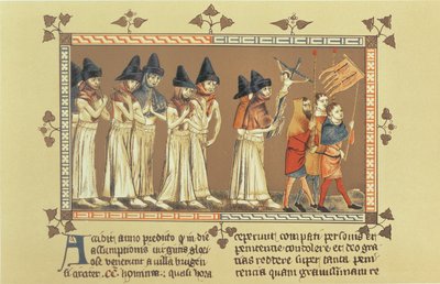 Flagellanterna i Doornik 1349, kopia av en miniatyr från Aegidius Li Muisis krönika av French School