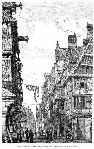 Frankfurt Judengasse, ca 1860-70 av French School