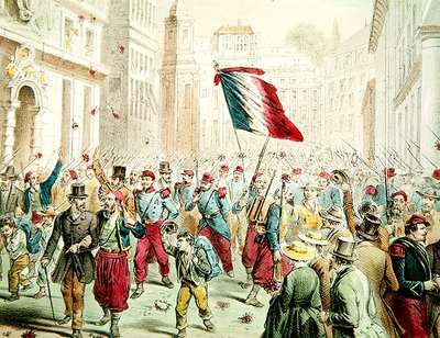 Fransmännen går in i Genua 1859 (färgstick) av French School