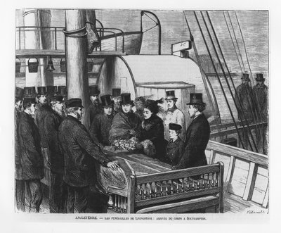 The Funeral of David Livingstone: Ankomsten av hans lik i Southampton av French School