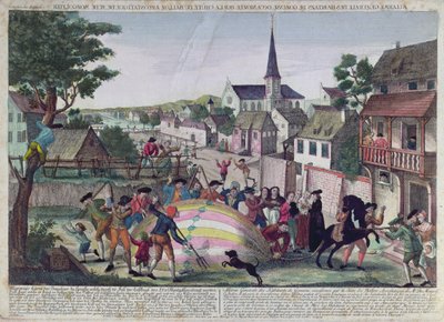 Det allmänna larmet för invånarna i Gonesse orsakat av en ballongs nedstigning, 27 augusti 1783 av French School