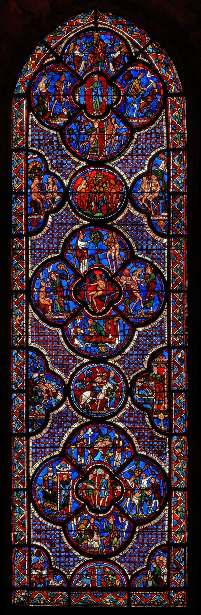 The Good Samaritan window Story and Genesis (w44) av French School