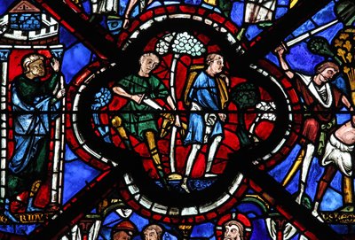 The Good Samaritan window: tjuvar attackerar resenären (w44) av French School