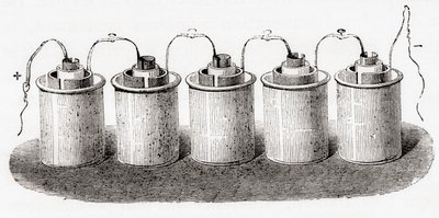 The Grove cell, från Les Merveilles de la Science, pub.1870. av French School
