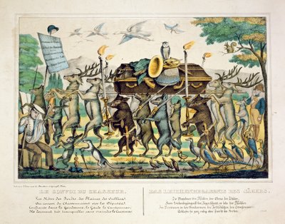 The Hunters Procession, c.1850 (handfärgad lito) av French School