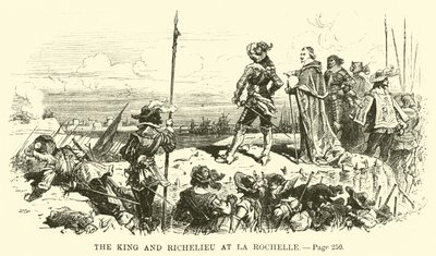 Kungen och Richelieu i La Rochelle av French School