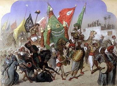 The Mahmal: Return of the Sacred Rug of Mecca - i "" Modern Egypt"", av Henri de Monte, v.1870 av French School