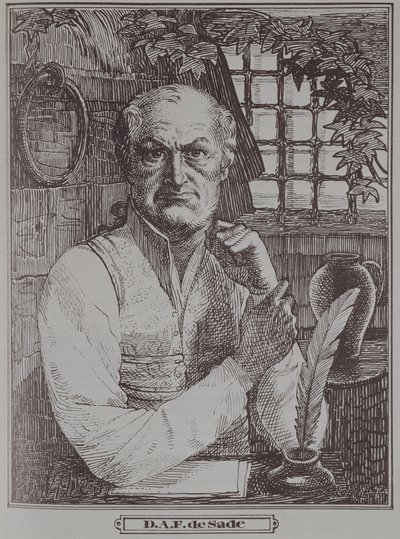 Markisen de Sade (1740-1814) i fängelset av French School