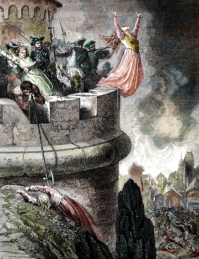 Massakern av Vaudois av Mérindol 1545, 1866 av French School