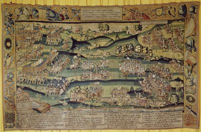 Mötet mellan de två arméerna i slaget vid Jarnac, 13 mars 1569 av French School