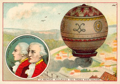 Bröderna Montgolfier första ballonguppstigning av French School