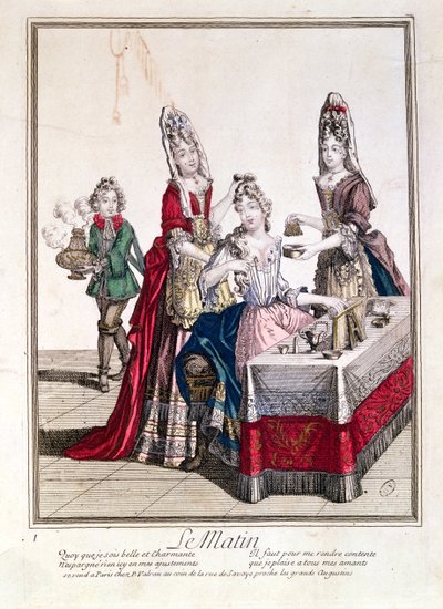 The Morning, Lady at her Toilet, 1600-talets andra hälft (färgstick) av French School
