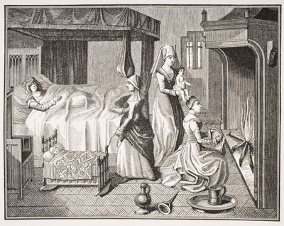 The New Born Child, efter en miniatyr från 1400-talet i 