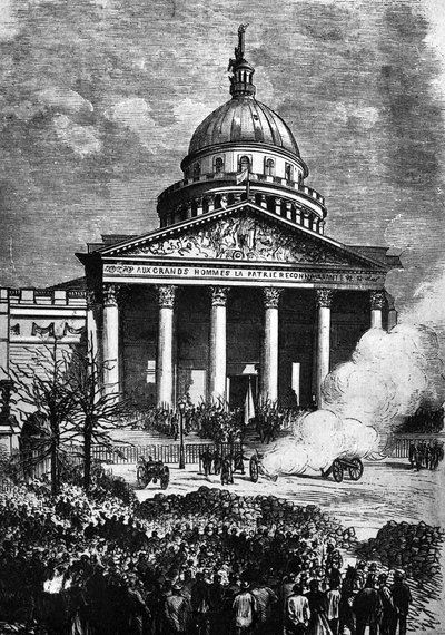 Paris Panthéon som huvudkvarter för Pariskommunen, sent C19th av French School