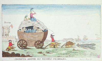 Die schnelle Ankunft von Kolonialwaren, 1807 von French School