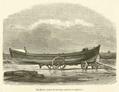 The Quiver, livbåt byggd i England (gravyr) av French School