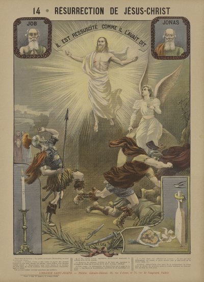 Kristi uppståndelse (färg litho) av French School