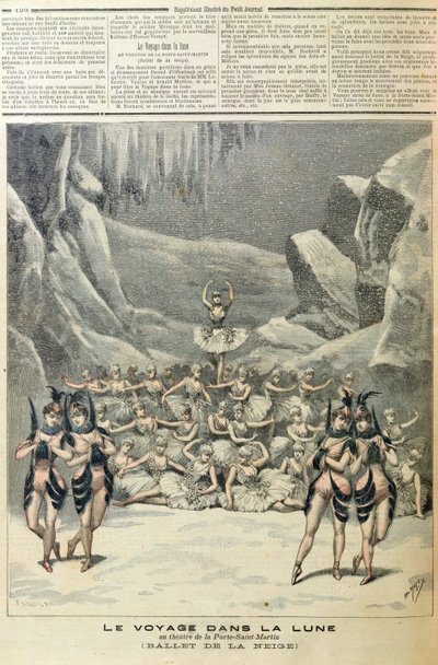 Snöbaletten, från Voyage dans la Lune av Jacques Offenbach (1819-90) från Le Petit Journal, 16 april 1892 av French School