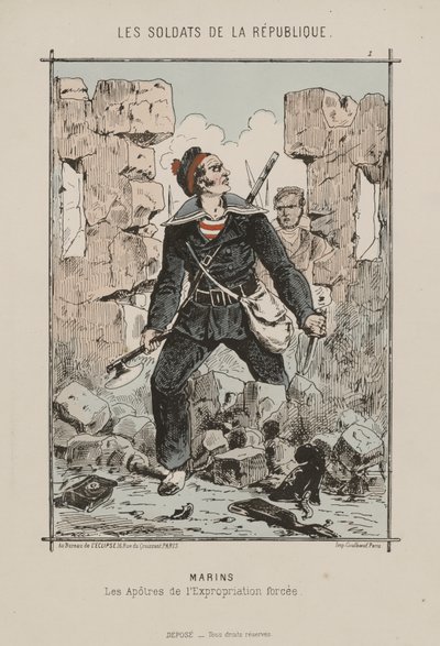 Republikens soldater. Sjömän: tvångsexproprieringens apostlar (färg litho) av French School