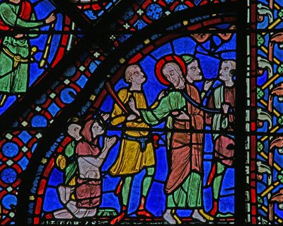 St James Window: James helar en förlamad (w5) av French School