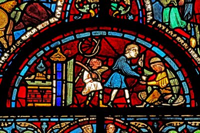 St Lubin-fönstret: givare - vinmakare (w45) av French School