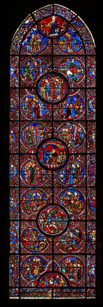 The St Lubin window: : scener från livet av (w45) av French School