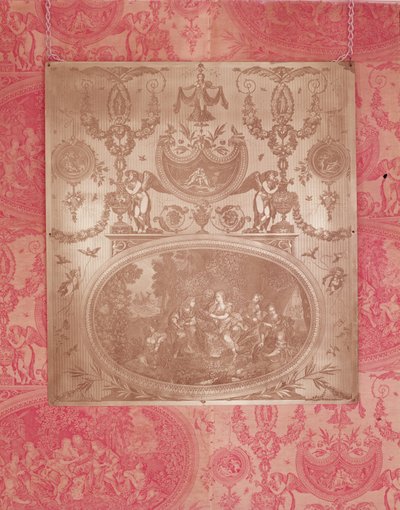 The Story of Telemachus, plåt för tryckning på Toile de Jouy-tyg (koppar) av French School