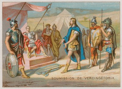 Underkastelsen av Vercingetorix till Caesar av French School