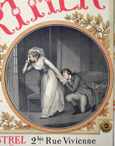 "Den unge Werthers lidande", detalj av en affisch för reklam för operan "Werther" av Jules Massenet av French School