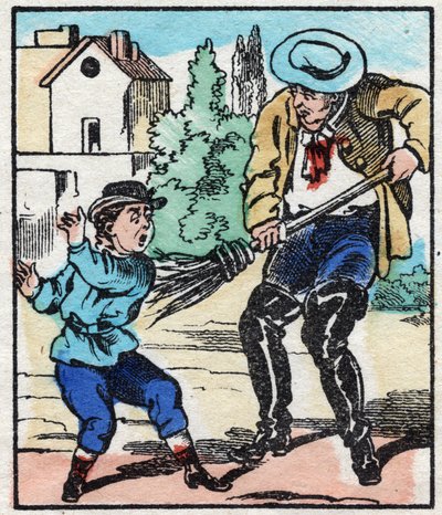 Soparen. Gravyr i "" La chanson des metier"". Epinal avbildning, sent 1800-tal. Privat samling av French School